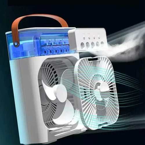 Portable 3-In-1 cooling fan with RGB LED